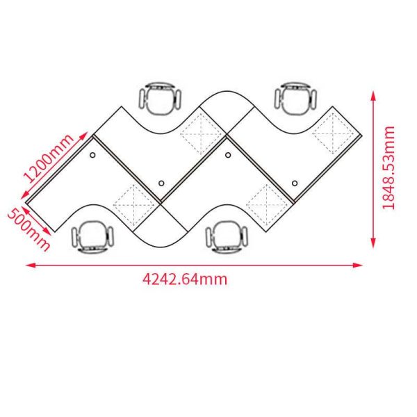 Bàn nhân viên sáng tạo kết hợp tiết kiệm không gian 46 BLV09