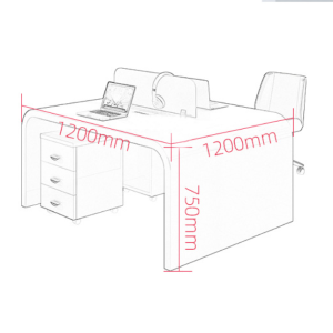 Bàn nhân viên sơn trắng kết hợp 46 người hiện đại đơn giản BLV30