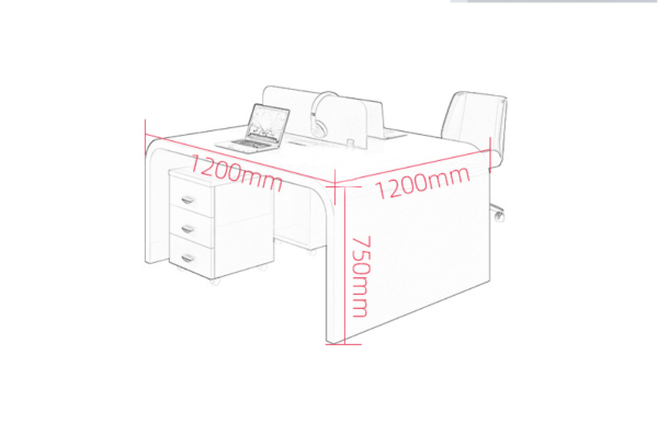 Bàn nhân viên sơn trắng kết hợp 46 người hiện đại đơn giản BLV30