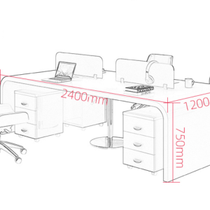 Bàn nhân viên sơn trắng kết hợp 46 người hiện đại đơn giản BLV30