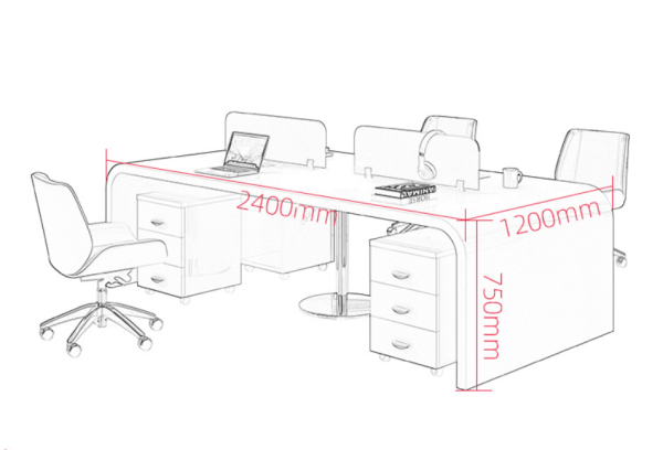 Bàn nhân viên sơn trắng kết hợp 46 người hiện đại đơn giản BLV30