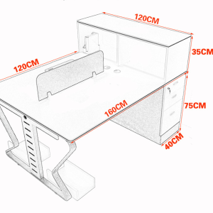 Bàn nhân viên văn phòng kết hợp nội thất 2/4 người BLV33