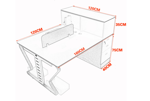 Bàn nhân viên văn phòng kết hợp nội thất 2/4 người BLV33