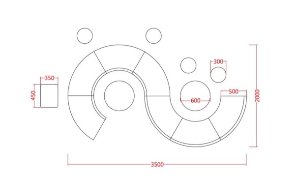 Ghế sofa tiếp khách văn phòng hình dạng đặc biệt GSF03