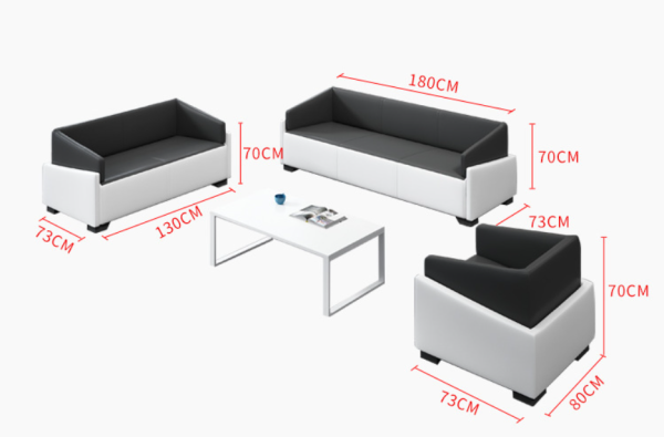 Ghế sofa văn phòng đơn giản hiện đại bàn cà phê kết hợp phòng tiếp tân kinh doanh SFVP09