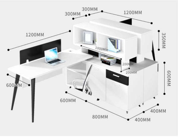 Bàn làm việc dành cho nhân viên kết hợp nhiều người hiện đại BLV52