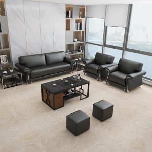 Sofa văn phòng da hiện đại đơn giản SFVP26