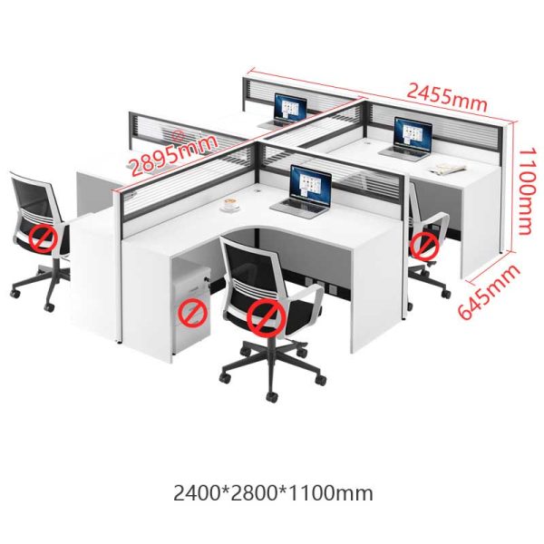 Bàn nhân viên làm việc văn phòng kết hợp nhiều người hiện đại BLV105