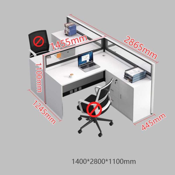 Bàn làm việc văn phòng nhân viện hiện đại có vách ngăn kết hợp nhiều người BLV107